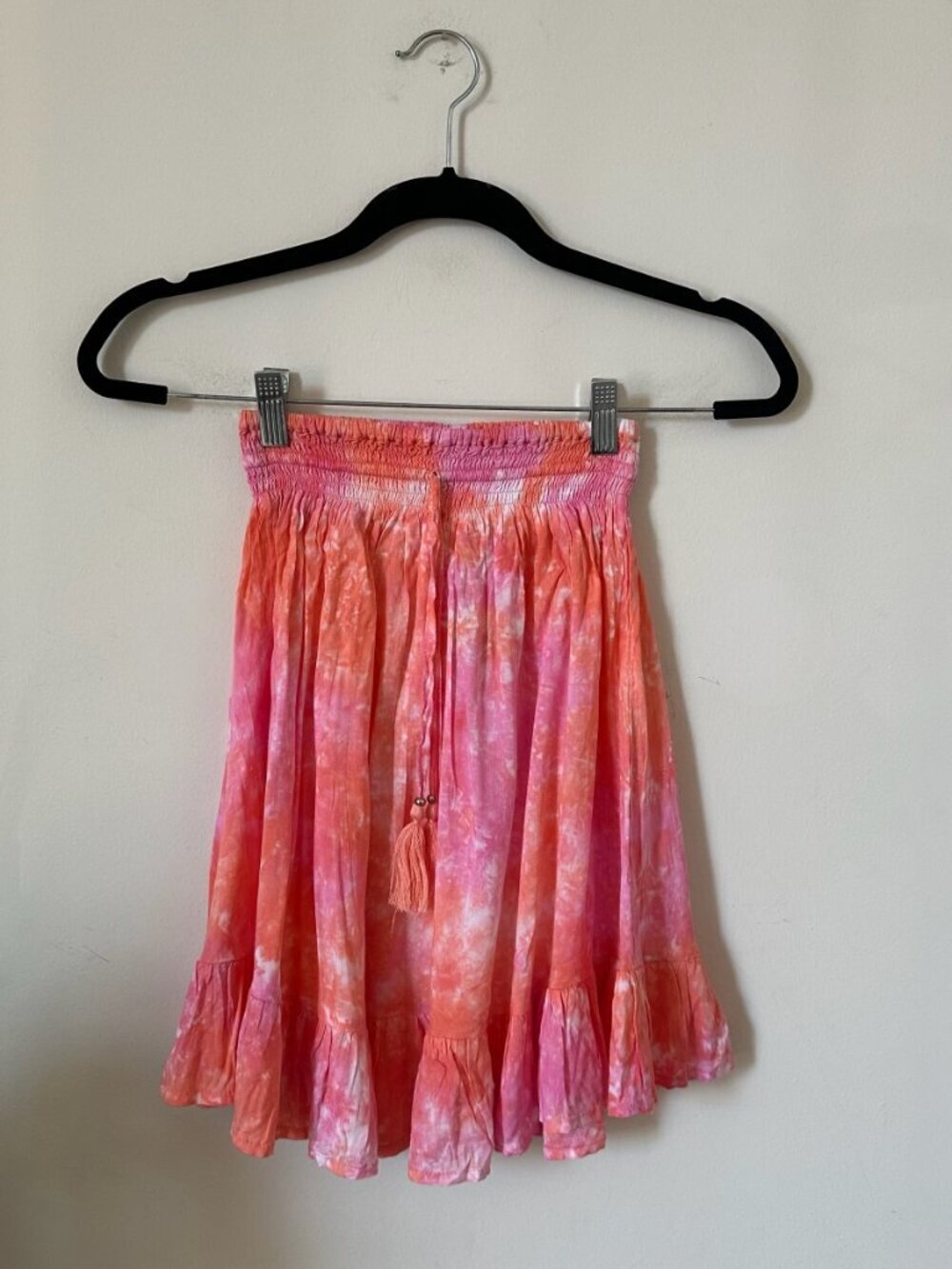 Tiare Hawaii Pink Tie Dye Two Piece Set Crop Top Skirt O/S NWT Partial Tags - Picture 7 of 11